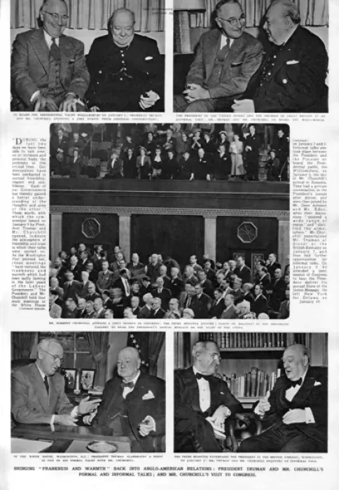 Framed Print : President Truman and Churchills formal and informal talks Framed Print : President Truman and Churchills formal and informal talks