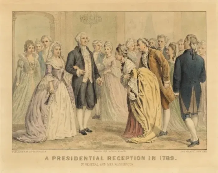 Framed Print : A Presidential Reception by George Washington Framed Print : A Presidential Reception by George Washington