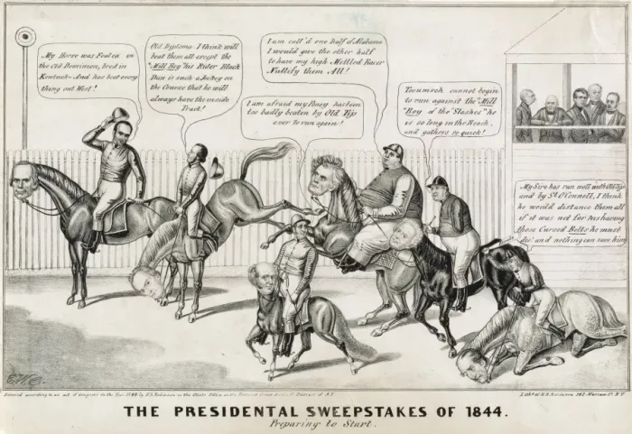 Framed Print : The presidential sweepstakes of 1844. Preparing to start Framed Print : The presidential sweepstakes of 1844. Preparing to start