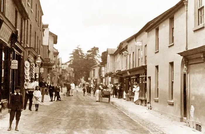Framed Print : Presteigne High Street early 1900s Framed Print : Presteigne High Street early 1900s