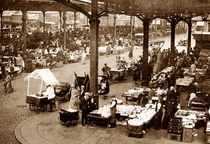 Framed Print : Preston Market Place early 1900s Framed Print : Preston Market Place early 1900s