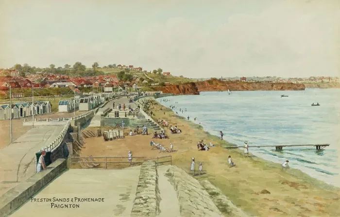 Framed Print : Preston Sands and Promenade, Paignton, Devon Framed Print : Preston Sands and Promenade, Paignton, Devon