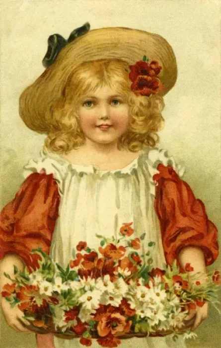 Framed Print : Pretty girl with Flowers by Ellen Andrews Framed Print : Pretty girl with Flowers by Ellen Andrews