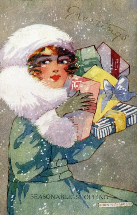 Framed Print : Pretty girl with Xmas gifts Framed Print : Pretty girl with Xmas gifts