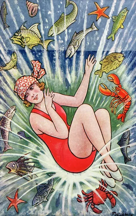 Framed Print : Pretty young lady making a splash with a dive into the sea Framed Print : Pretty young lady making a splash with a dive into the sea