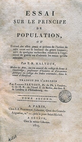 Prevost d< Exiles, Antoine-Francois, Abbe (1697-1763); MALTHUS, Thomas Robert (1776-1834)
