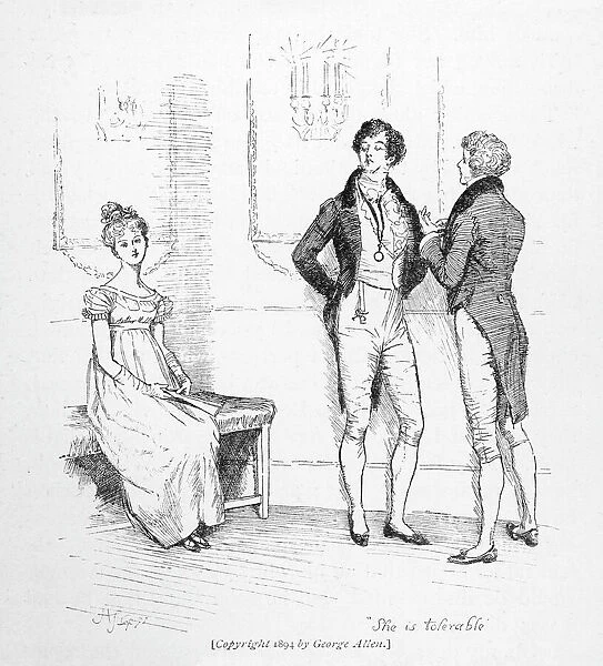 Pride and Prejudice. Mr Darcy finds Elizabeth Bennet tolerable