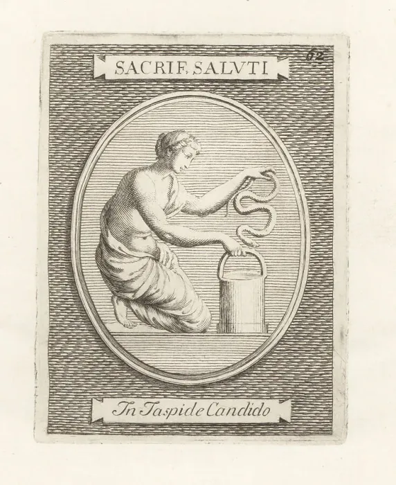 Framed Print : Priestess making a sacrifice to health and hygiene Framed Print : Priestess making a sacrifice to health and hygiene