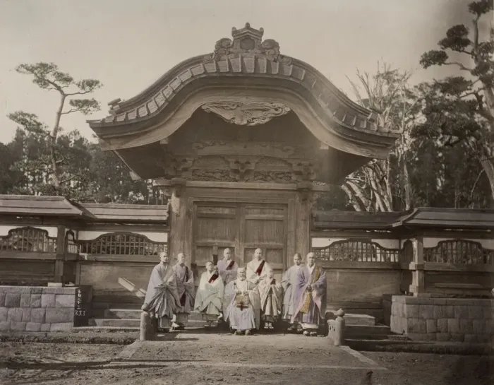 Framed Print : Priests, Buddhist temple of Tokugawa Shogun, Tokyo Framed Print : Priests, Buddhist temple of Tokugawa Shogun, Tokyo