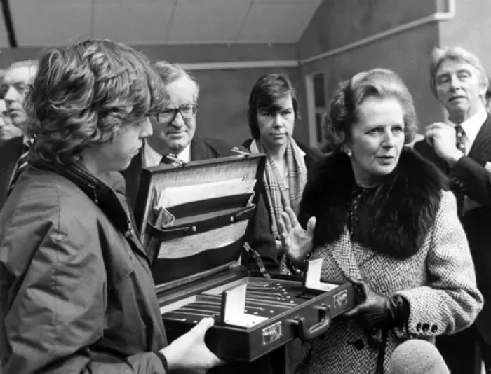 Framed Print : Prime Minister Margaret Thatcher - Admiring Cornish Silver Framed Print : Prime Minister Margaret Thatcher - Admiring Cornish Silver
