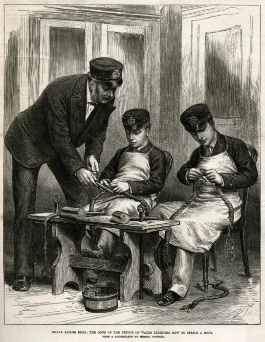 Framed Print : Prince Albert & Prince George learning ropes Framed Print : Prince Albert & Prince George learning ropes