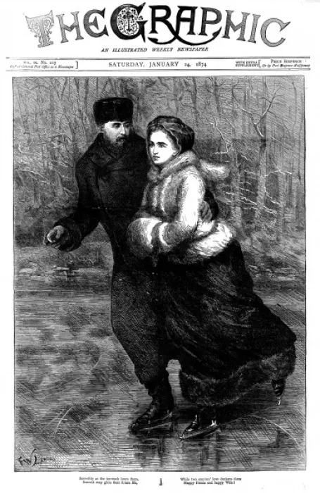 Framed Print : Prince Alfred skating with his bride Framed Print : Prince Alfred skating with his bride