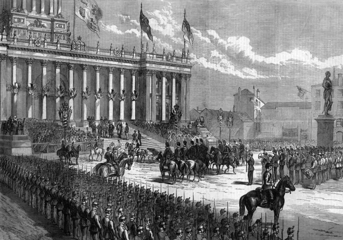 Framed Print : Prince Arthur at Leeds, Arrival of the Prince at town hall Framed Print : Prince Arthur at Leeds, Arrival of the Prince at town hall