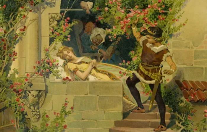 Framed Print : The Prince awakens Sleeping Beauty Framed Print : The Prince awakens Sleeping Beauty