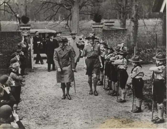 Framed Print : Prince Bernhard visiting Dutch boy scouts and cubs Framed Print : Prince Bernhard visiting Dutch boy scouts and cubs