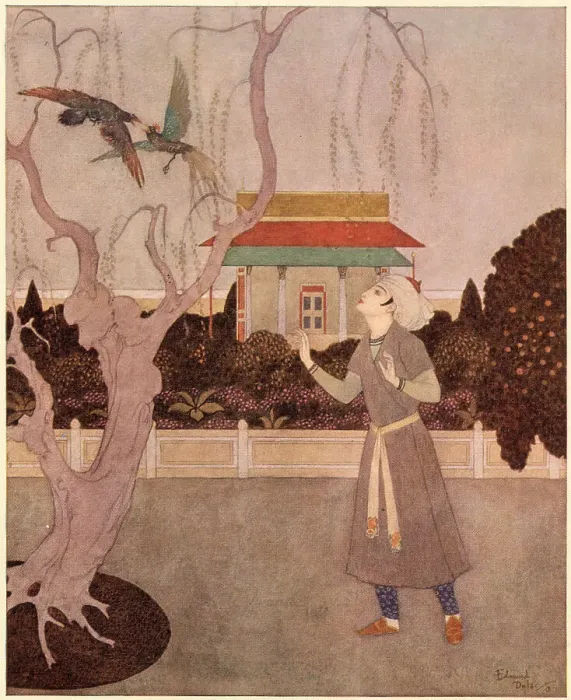 Framed Print : Prince Camaralzaman and the Birds Framed Print : Prince Camaralzaman and the Birds