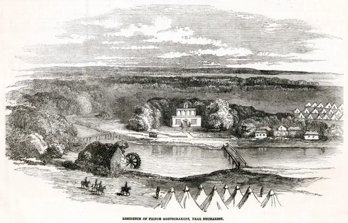 Framed Print : Prince Gortschakoffs Residence, near Bucharest 1853 Framed Print : Prince Gortschakoffs Residence, near Bucharest 1853