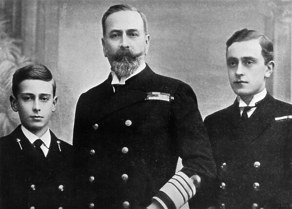 Prince Louis of Battenberg with his sons