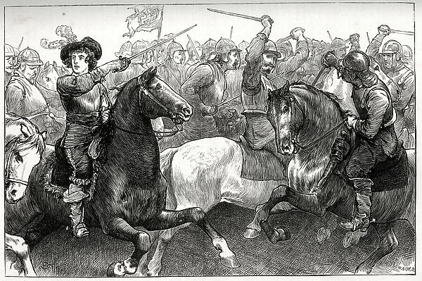 Prince Rupert of the Rhine, Duke of Cumberland, leading the Royalist cavalry at