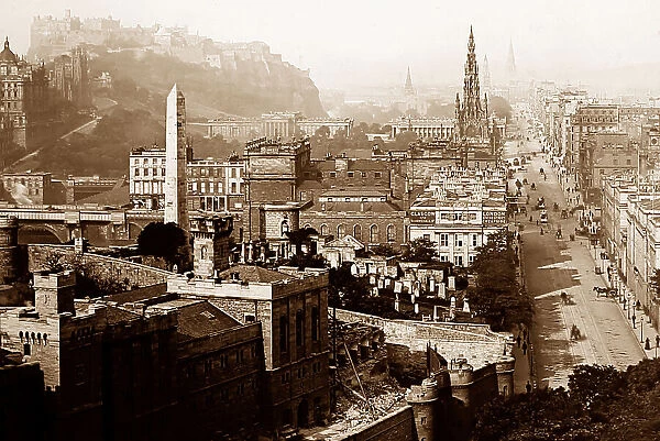 Princes Street from Calton Hill, Edinburgh, Victorian period