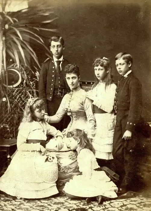 Framed Print : Princess Alexandra of Wales and her children Framed Print : Princess Alexandra of Wales and her children