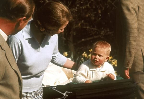 Princess Anne and baby Prince Edward at Frogmore, 1965
