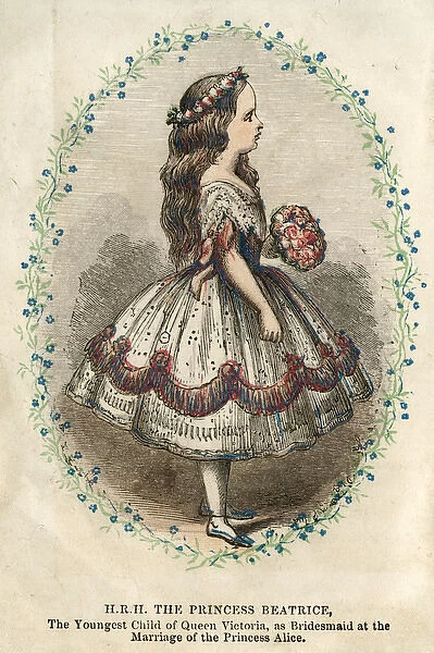 Princess Beatrice dressed as a bridesmaid