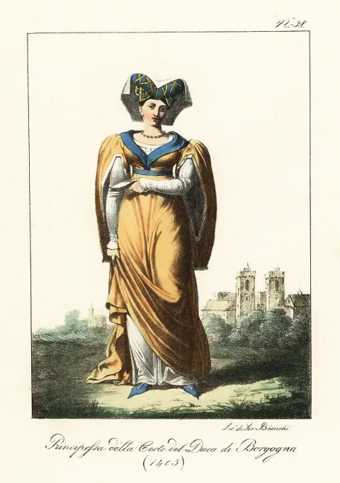 Framed Print : Princess at the court of Duke of Burgundy, 1405 Framed Print : Princess at the court of Duke of Burgundy, 1405
