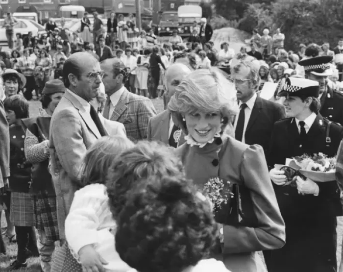 Framed Print : Princess Diana visiting St Columb, Cornwall Framed Print : Princess Diana visiting St Columb, Cornwall