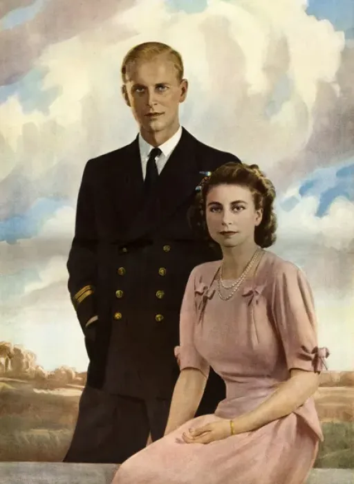 Framed Print : Princess Elizabeth and the Duke of Edinburgh Framed Print : Princess Elizabeth and the Duke of Edinburgh