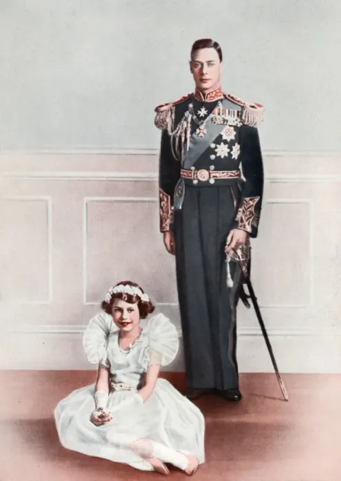 Framed Print : Princess Elizabeth and King George VI Framed Print : Princess Elizabeth and King George VI