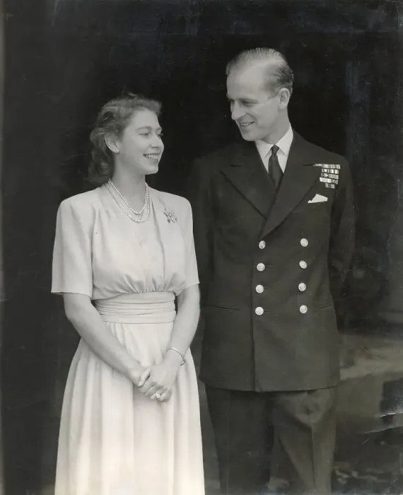 Framed Print : Princess Elizabeth and Lieut. Philip Mountbatten engagement Framed Print : Princess Elizabeth and Lieut. Philip Mountbatten engagement