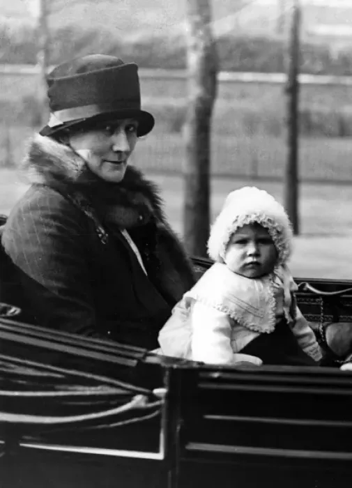 Framed Print : Princess Elizabeth and her nanny Framed Print : Princess Elizabeth and her nanny