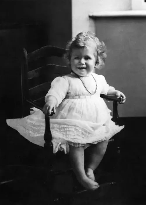 Framed Print : Princess Elizabeth of York sits in a high chair Framed Print : Princess Elizabeth of York sits in a high chair