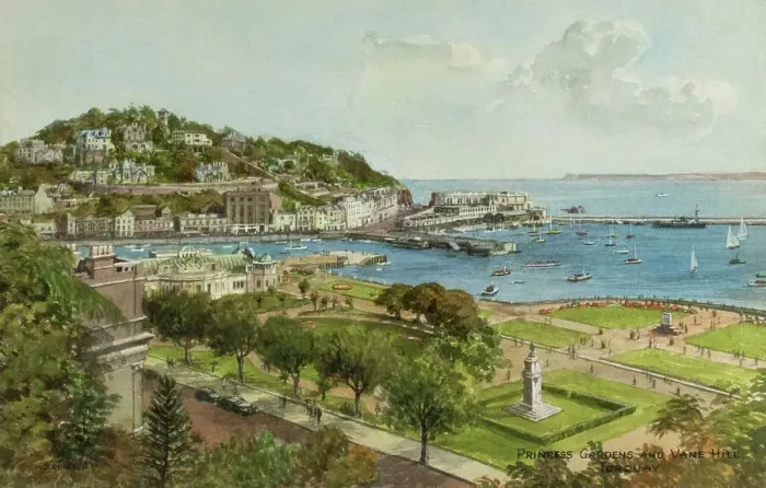 Framed Print : Princess Gardens and Vane Hill, Torquay, Devon Framed Print : Princess Gardens and Vane Hill, Torquay, Devon