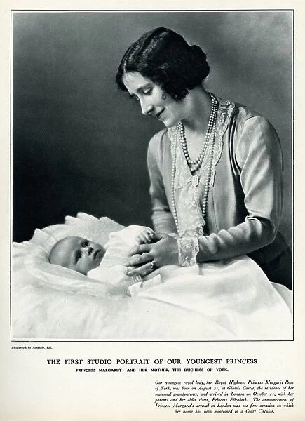 Princess Margaret and her Mother The Duchess of York 1930