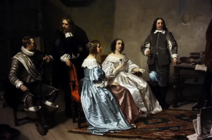 Framed Print : Princess of Orange visiting the workshop of Bartholomeus van Framed Print : Princess of Orange visiting the workshop of Bartholomeus van