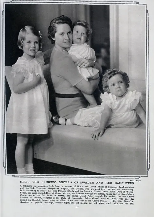 Framed Print : Princess Sibylla of Sweden, with daughters Framed Print : Princess Sibylla of Sweden, with daughters