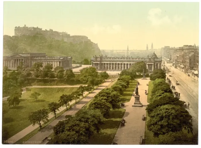 Framed Print : Princess Street (i. e. Princes Street) and castle from Scott Framed Print : Princess Street (i. e. Princes Street) and castle from Scott