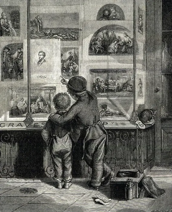 Framed Print : The Print Seller's Shop Window, Henry Graves, London Framed Print : The Print Seller's Shop Window, Henry Graves, London