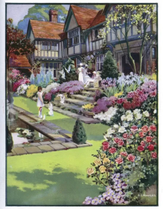 Framed Print : Print Users Yearbook -- idyllic garden scene Framed Print : Print Users Yearbook -- idyllic garden scene