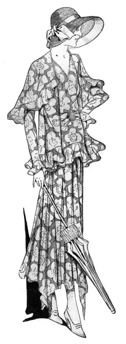 Framed Print : Printed chiffon dress and coatee Framed Print : Printed chiffon dress and coatee