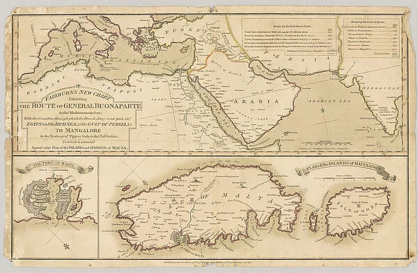 Three printed coloured maps