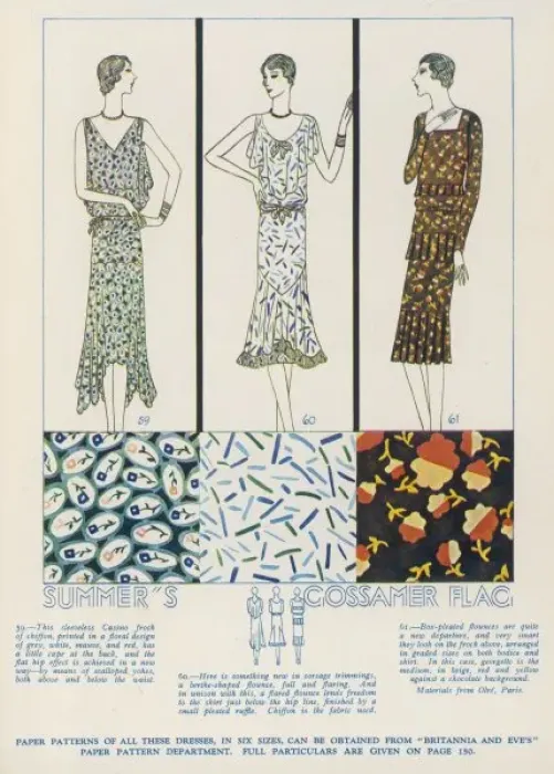 Framed Print : Printed Frocks 1929 Framed Print : Printed Frocks 1929