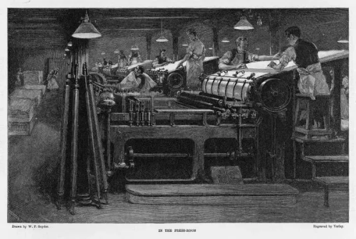 Framed Print : Printing / Press-Room / 1887 Framed Print : Printing / Press-Room / 1887