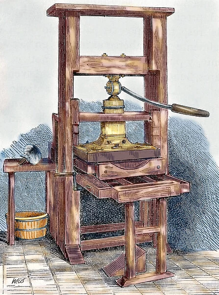 Printing press used by Benjamin Franklin (1706-1790)
