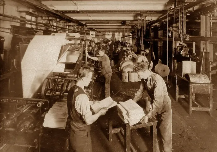 Framed Print : Printing presses, Liverpool Express and Weekly Framed Print : Printing presses, Liverpool Express and Weekly