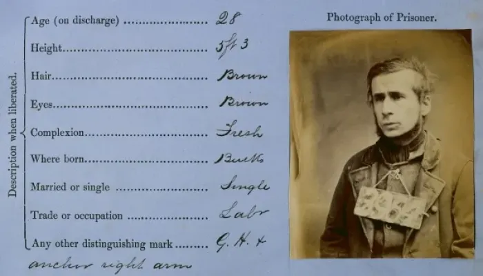 Framed Print : Prisoner mug shot 1872-1873 Framed Print : Prisoner mug shot 1872-1873
