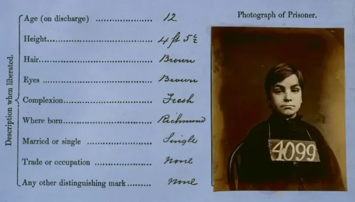 Framed Print : Prisoner mug shot 1872-1873 Framed Print : Prisoner mug shot 1872-1873