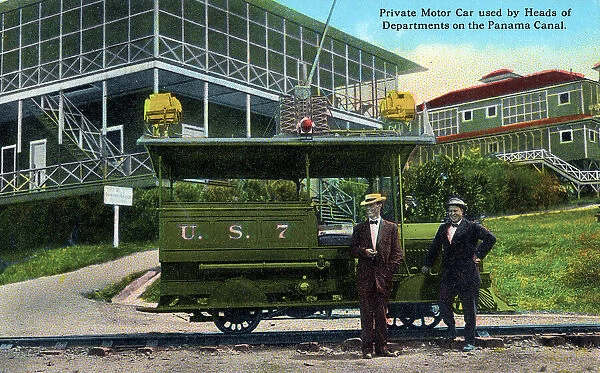 Private Electric Motor Car on tracks - Panama Canal